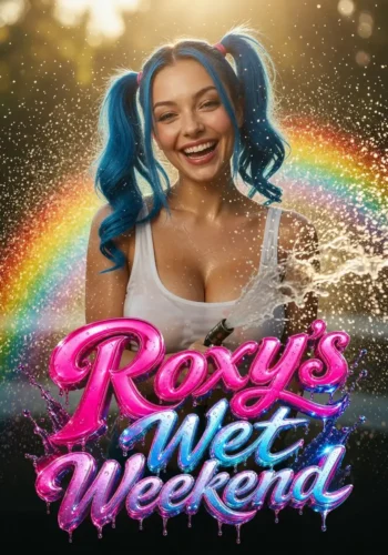 Official Candy Shorts key art for Roxy's Wet Weekend